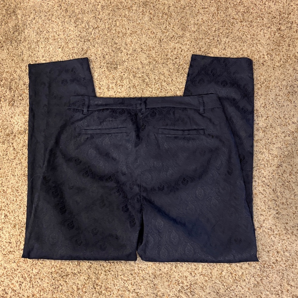White House Black Market Dark Navy Jacquard Slim Pants size 8 new inseam 26 - Picture 5 of 7